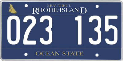 RI license plate 023135