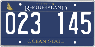 RI license plate 023145