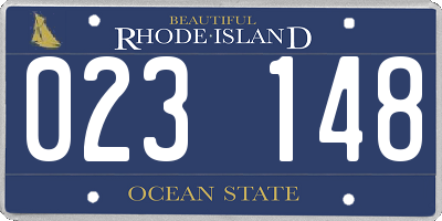 RI license plate 023148