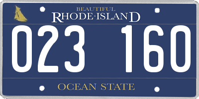 RI license plate 023160