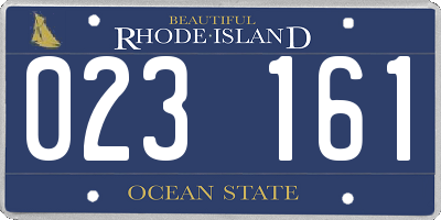 RI license plate 023161