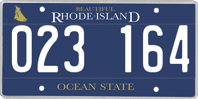 RI license plate 023164