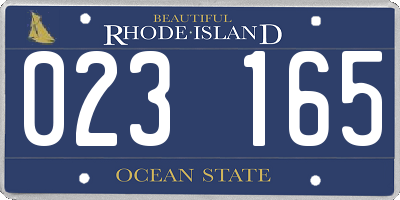 RI license plate 023165