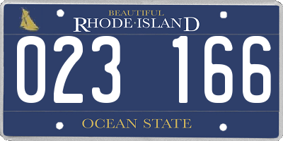 RI license plate 023166