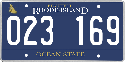 RI license plate 023169