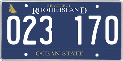 RI license plate 023170