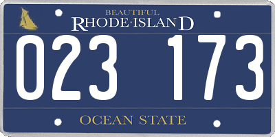RI license plate 023173