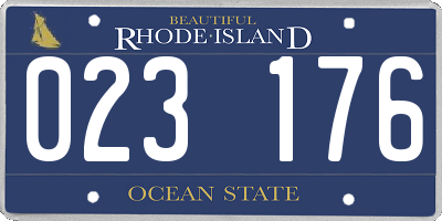 RI license plate 023176