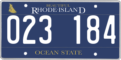 RI license plate 023184