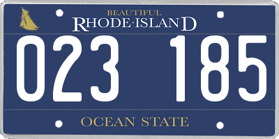 RI license plate 023185