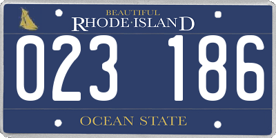 RI license plate 023186