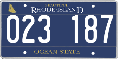 RI license plate 023187