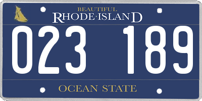 RI license plate 023189