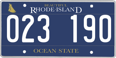 RI license plate 023190