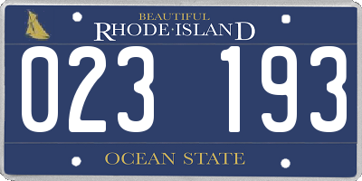 RI license plate 023193
