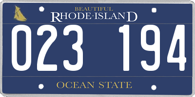 RI license plate 023194