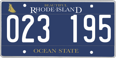 RI license plate 023195