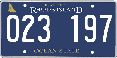 RI license plate 023197