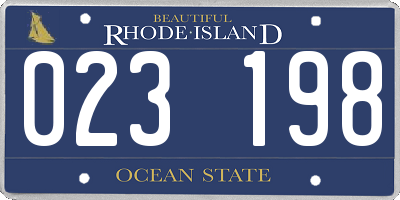 RI license plate 023198