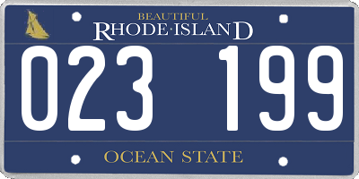 RI license plate 023199