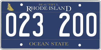 RI license plate 023200