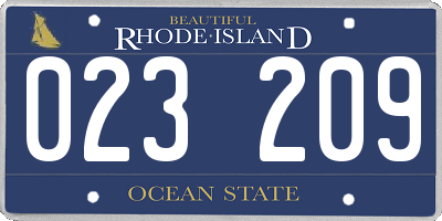 RI license plate 023209