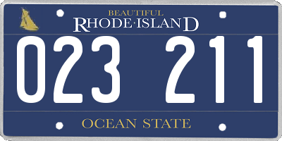 RI license plate 023211
