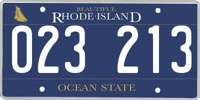 RI license plate 023213