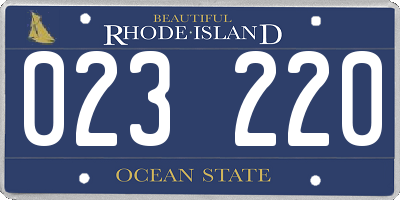 RI license plate 023220
