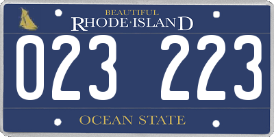 RI license plate 023223