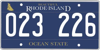 RI license plate 023226