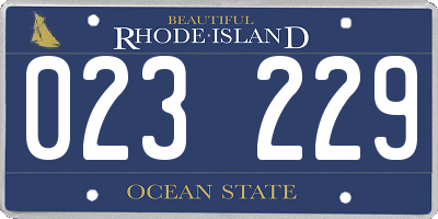 RI license plate 023229