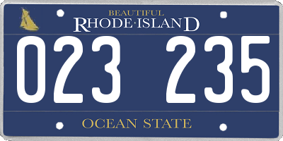 RI license plate 023235