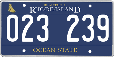 RI license plate 023239