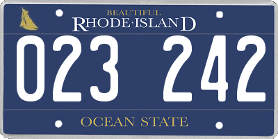RI license plate 023242