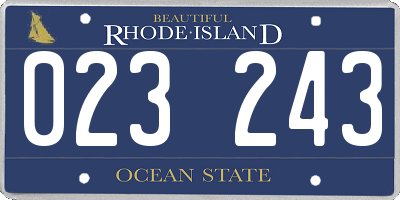RI license plate 023243