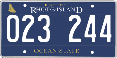 RI license plate 023244