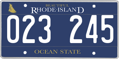 RI license plate 023245