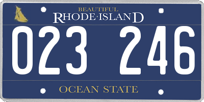 RI license plate 023246