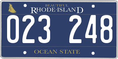 RI license plate 023248