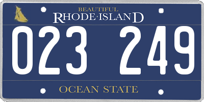 RI license plate 023249