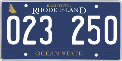 RI license plate 023250