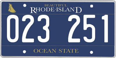 RI license plate 023251