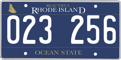 RI license plate 023256