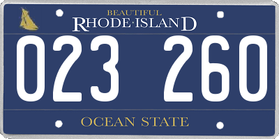 RI license plate 023260