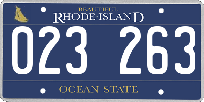 RI license plate 023263