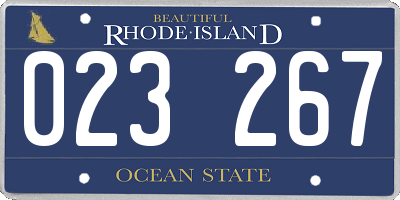 RI license plate 023267