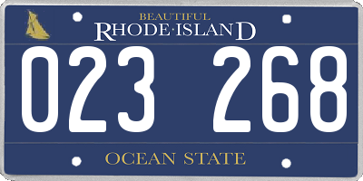 RI license plate 023268