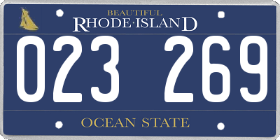 RI license plate 023269