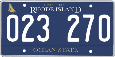 RI license plate 023270